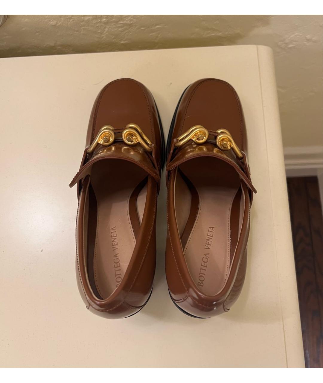 BOTTEGA VENETA Коричневые кожаные лоферы, фото 3