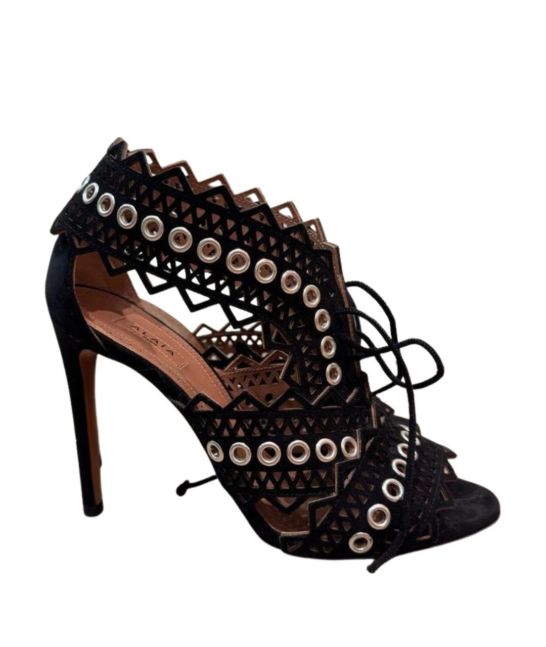 ALAIA Черные замшевые босоножки, фото 1