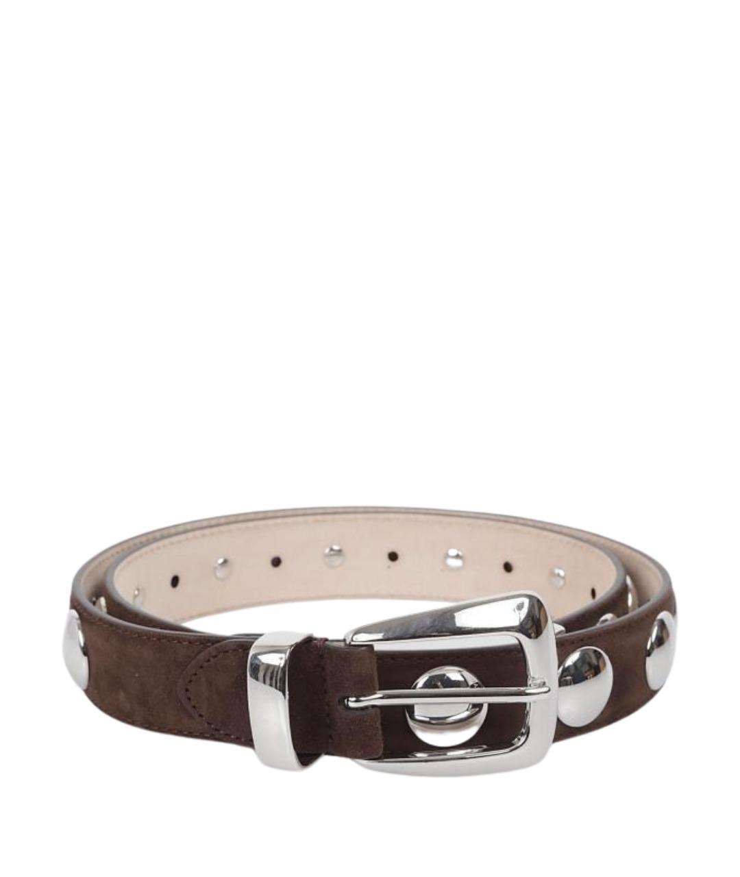 KHAITE Коричневый замшевый ремень, фото 1