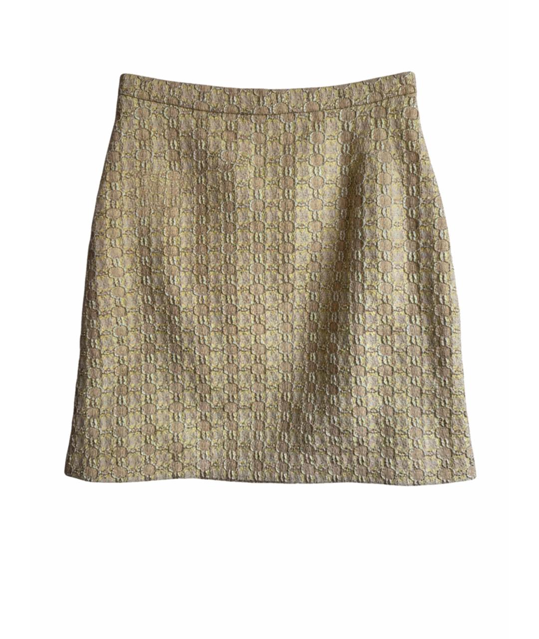 ROCHAS Золотая полиамидовая юбка мини, фото 1
