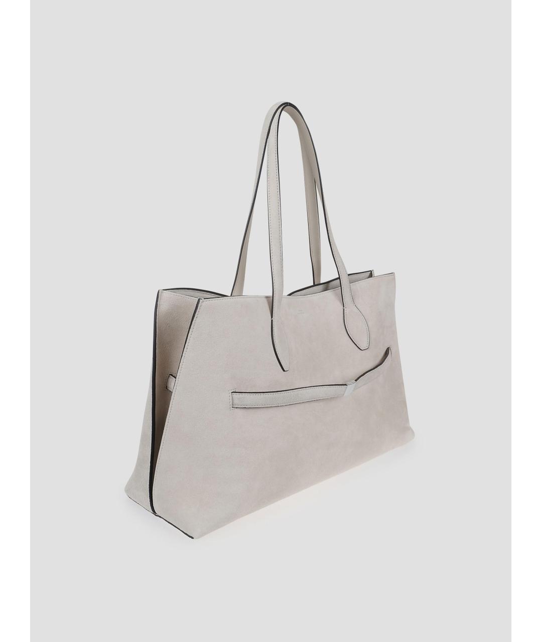 TOTEME Белая замшевая сумка тоут, фото 2