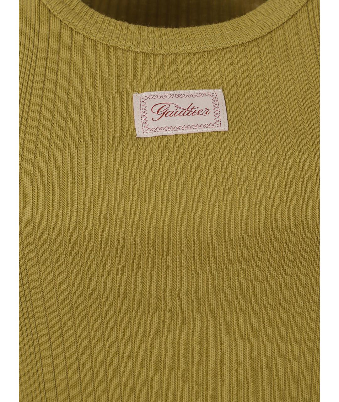 JEAN PAUL GAULTIER Зеленые хлопковое повседневное платье, фото 3