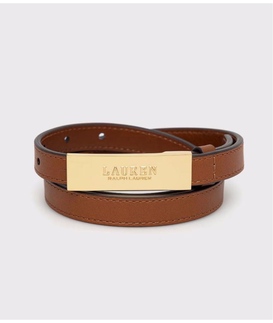 RALPH LAUREN Коричневый кожаный ремень, фото 3