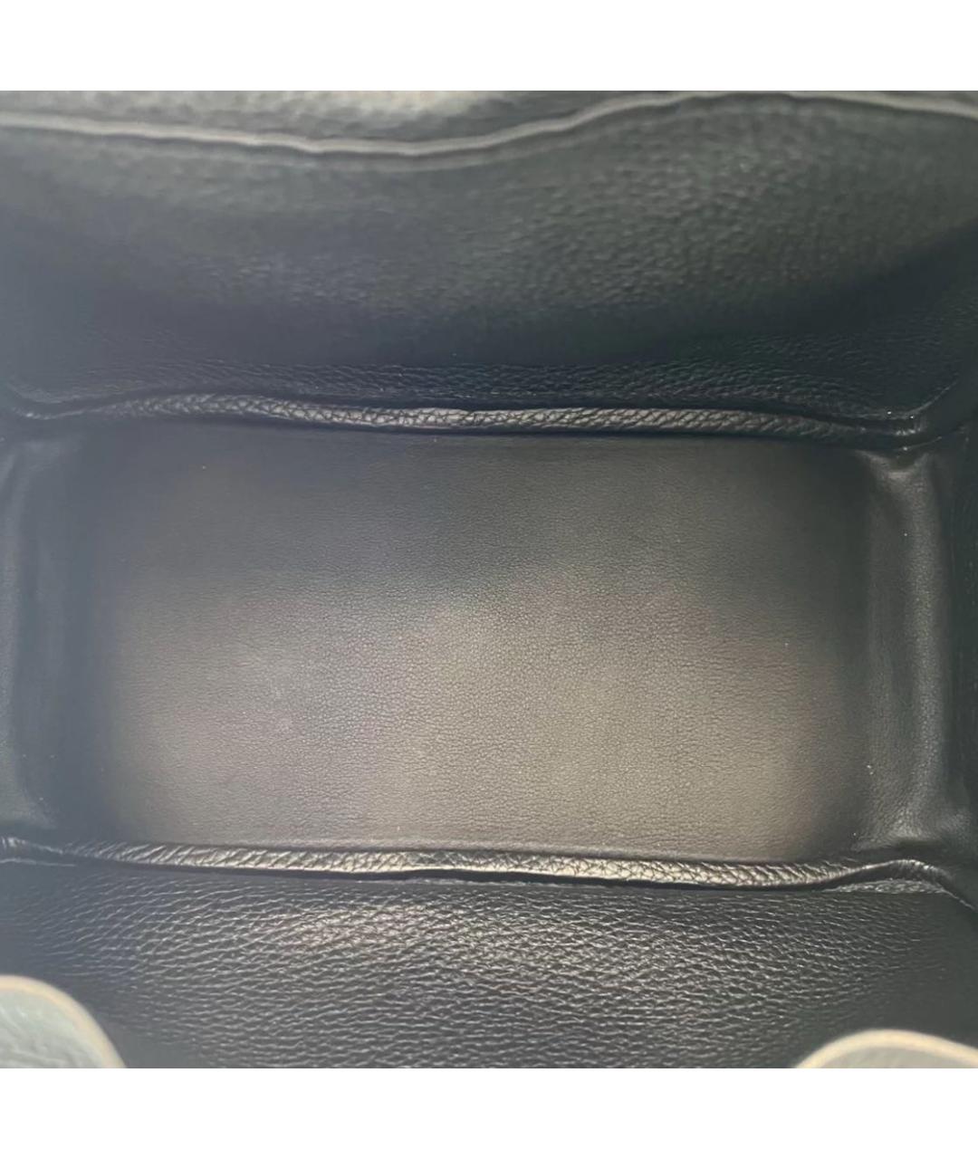 HERMES Черная кожаная сумка с короткими ручками, фото 8
