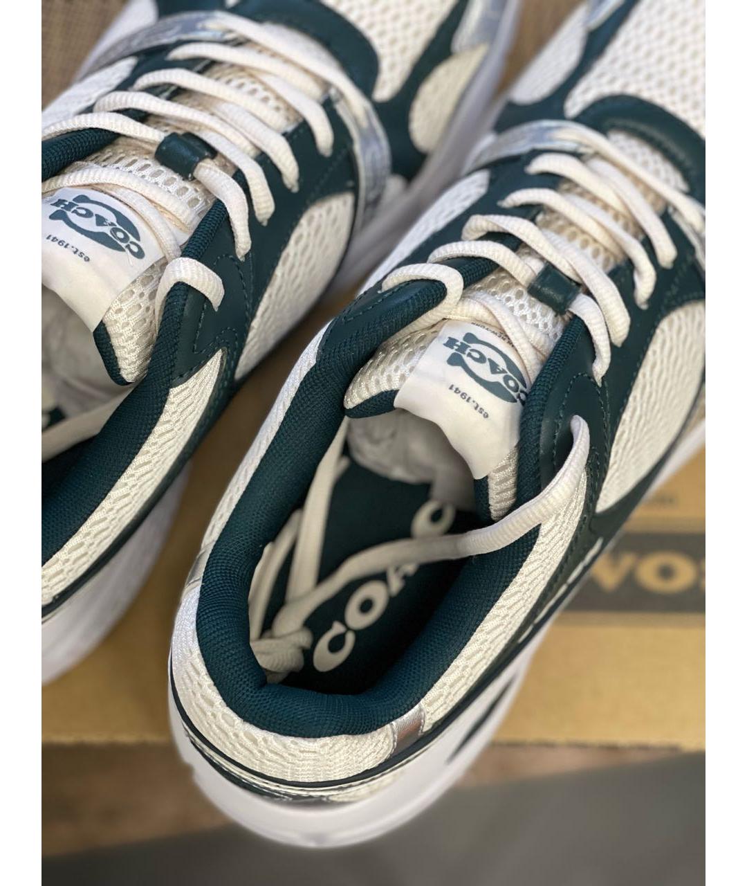 COACH Белые текстильные низкие кроссовки / кеды, фото 7