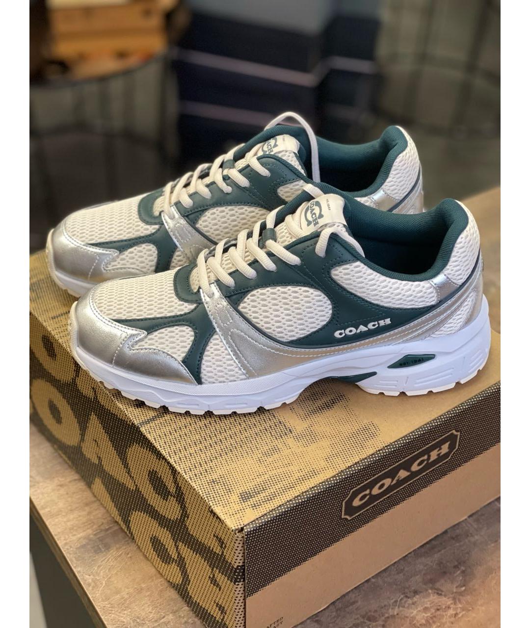 COACH Белые текстильные низкие кроссовки / кеды, фото 2