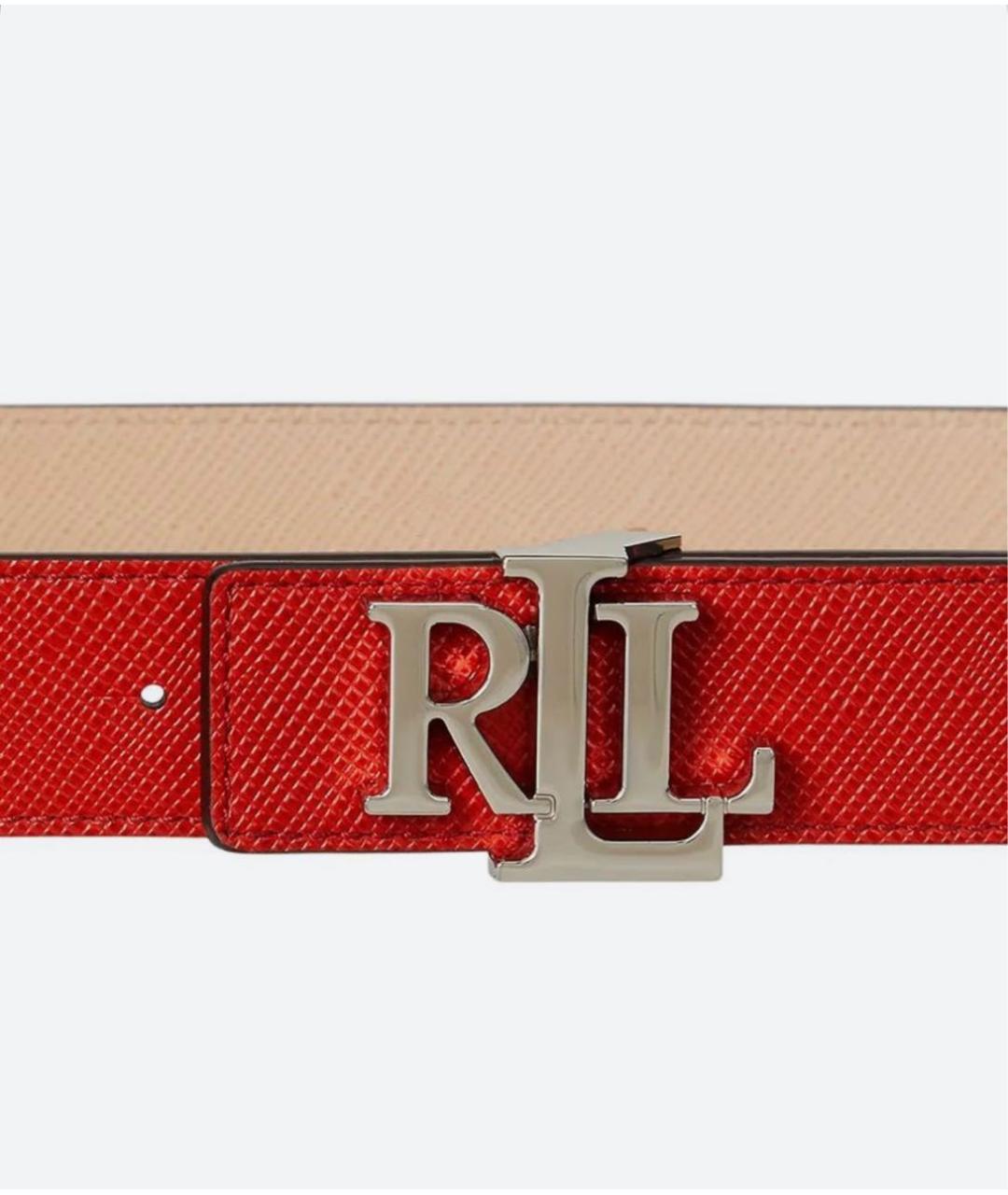 RALPH LAUREN Красный кожаный ремень, фото 3