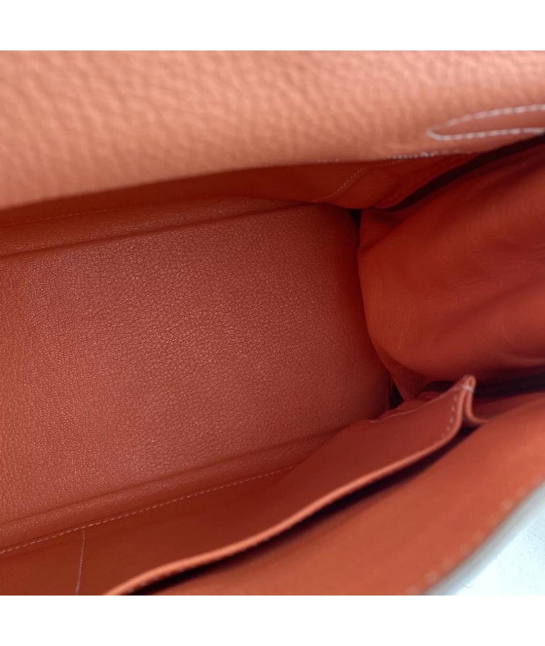 HERMES Коричневая кожаная сумка с короткими ручками, фото 8