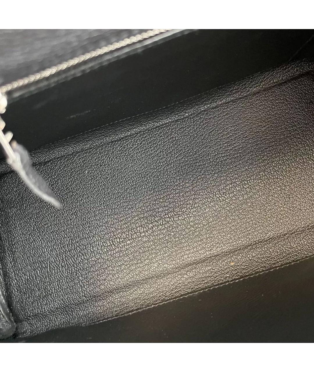 HERMES Черная кожаная сумка с короткими ручками, фото 8