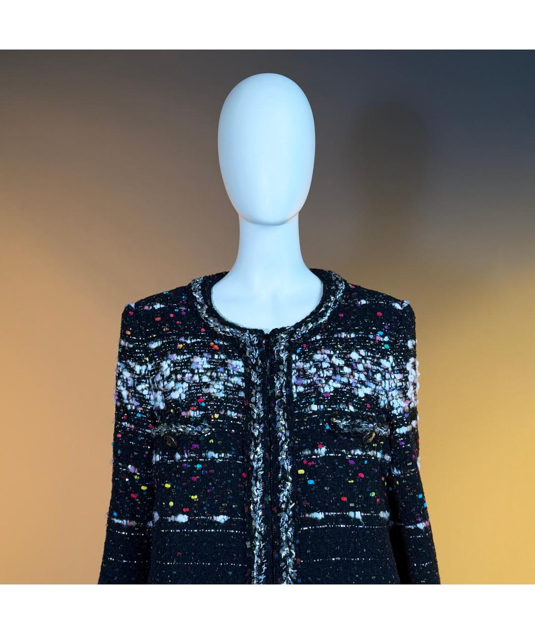 CHANEL Черный твидовый жакет/пиджак, фото 4