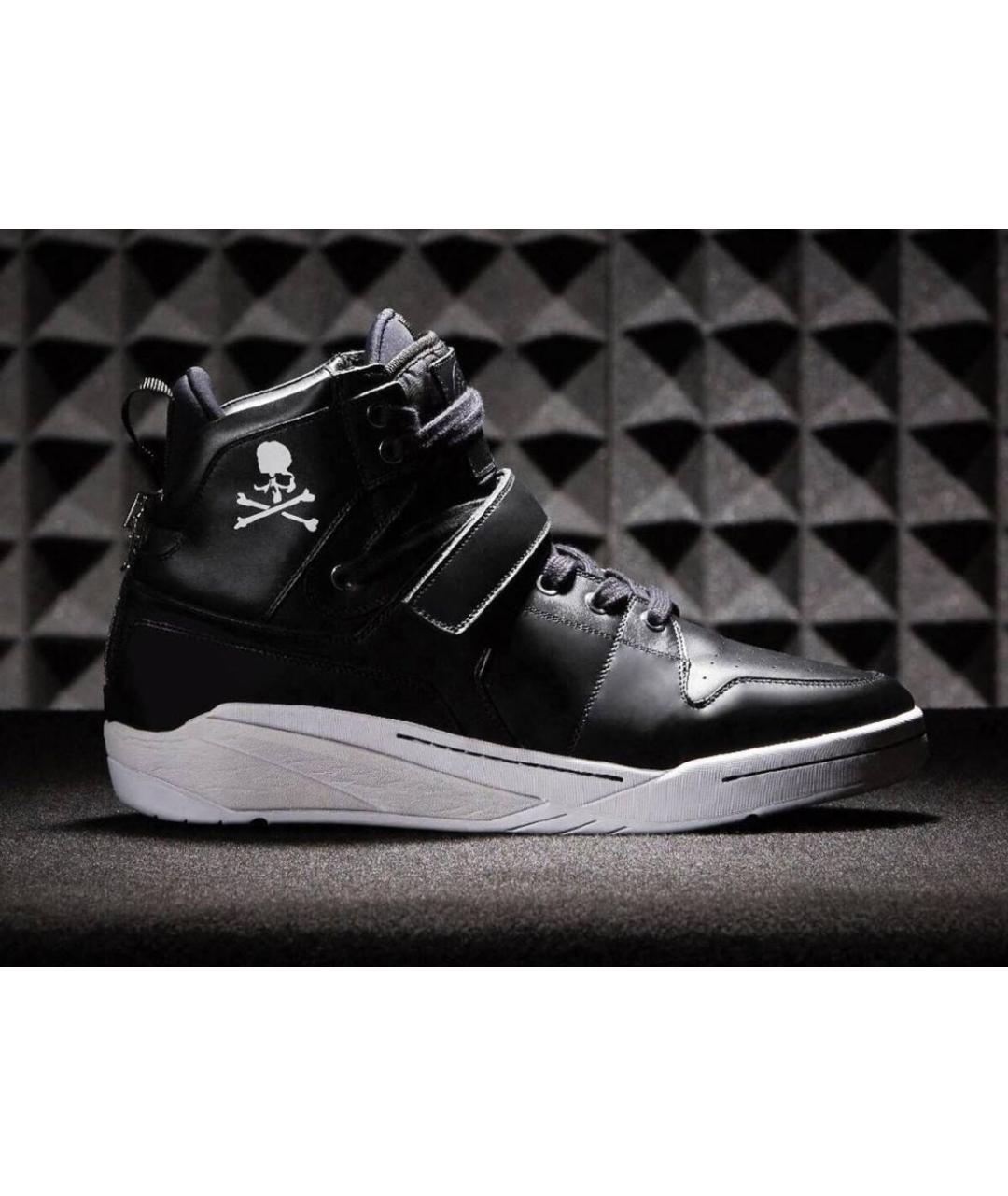 MASTERMIND JAPAN Черные кожаные высокие кроссовки / кеды, фото 9