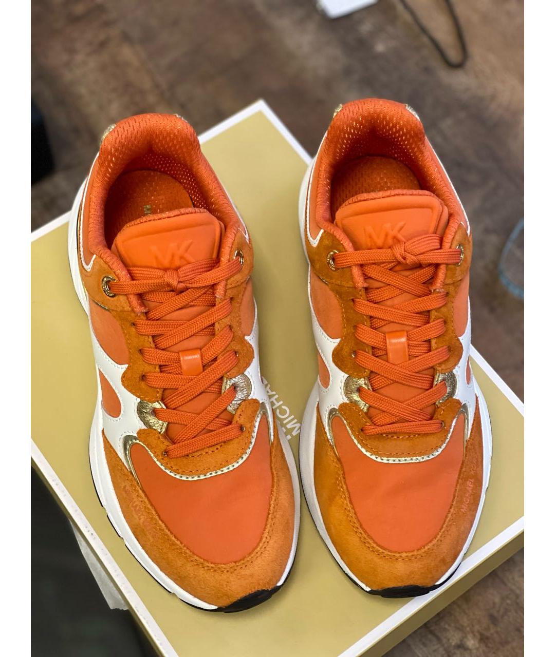 MICHAEL KORS Оранжевое замшевые кроссовки, фото 4