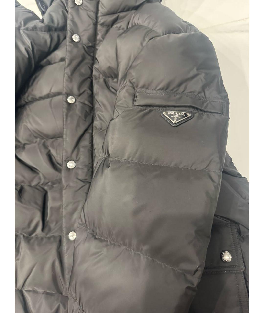 PRADA Черный полиэстеровый пуховик, фото 5
