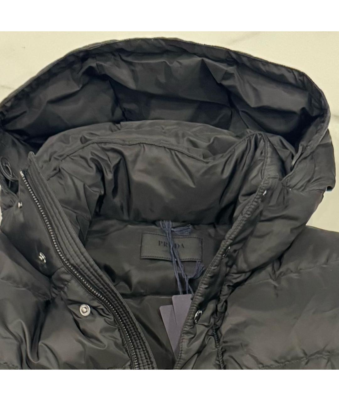 PRADA Черный полиэстеровый пуховик, фото 3
