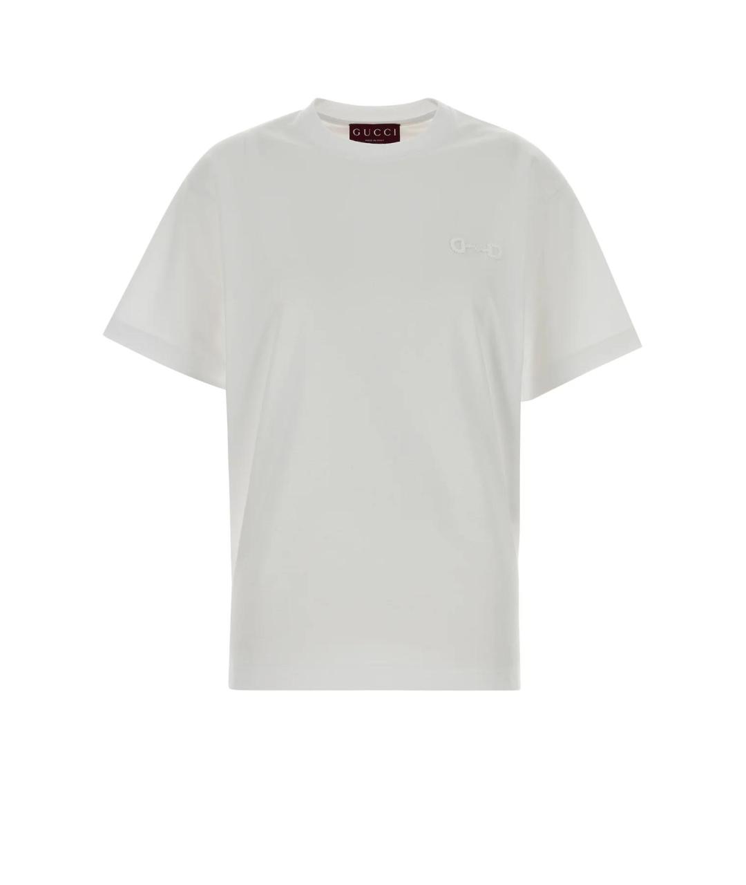 GUCCI Белая хлопковая футболка, фото 1