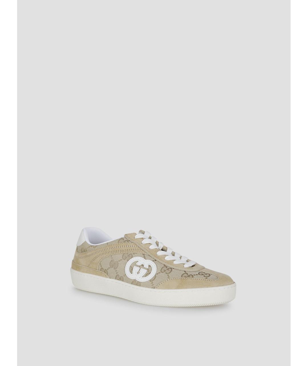 GUCCI Бежевые текстильные кеды, фото 2