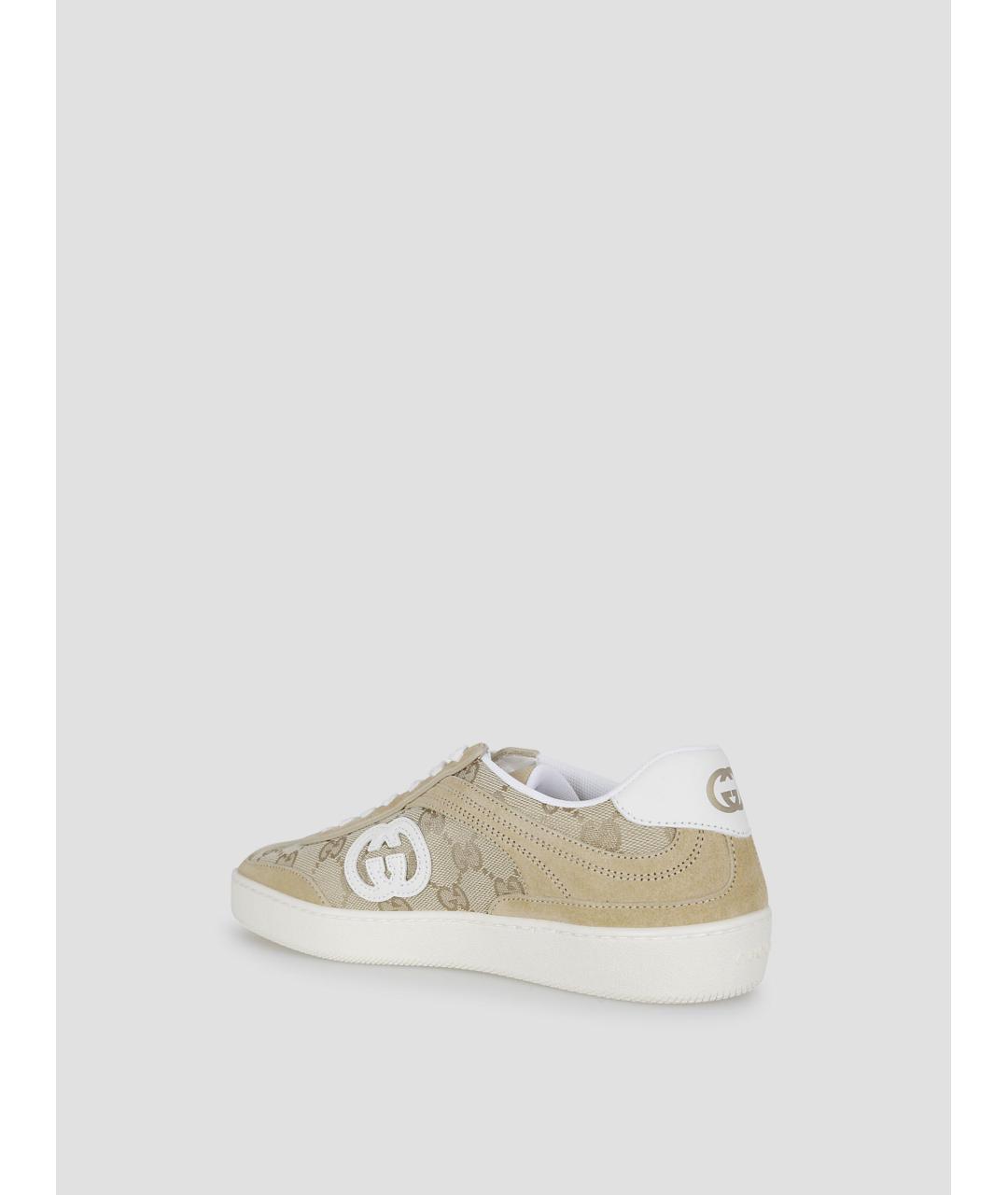 GUCCI Бежевые текстильные кеды, фото 3