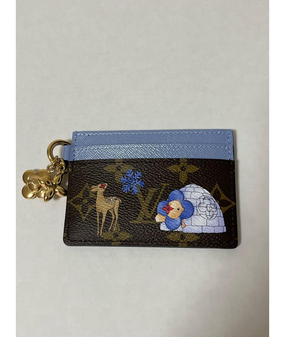 LOUIS VUITTON Голубой кожаный кардхолдер, фото 8