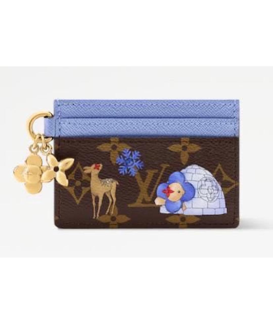 LOUIS VUITTON Голубой кожаный кардхолдер, фото 6