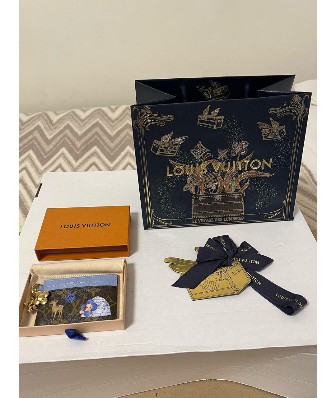 LOUIS VUITTON Голубой кожаный кардхолдер, фото 5