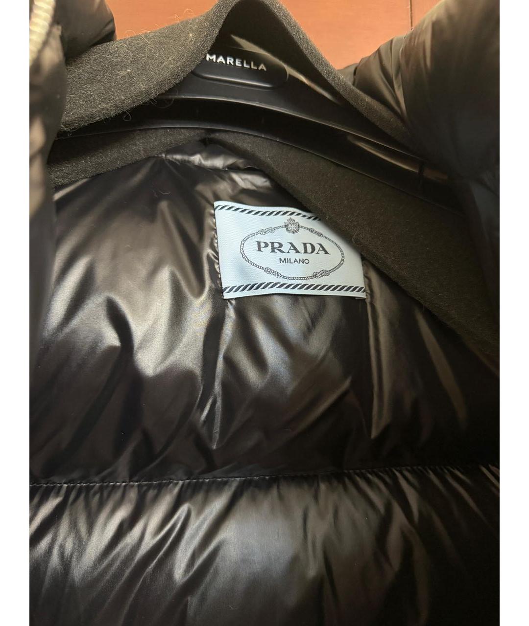 PRADA Черный полиамидовый пуховик, фото 5
