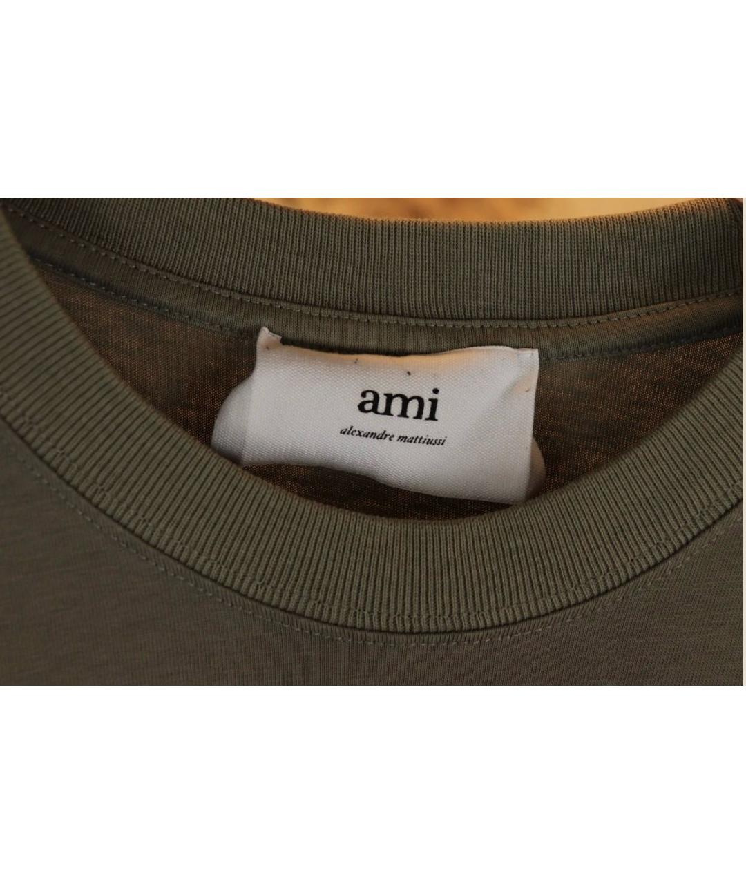 Ami Paris Коричневая хлопковая футболка, фото 5