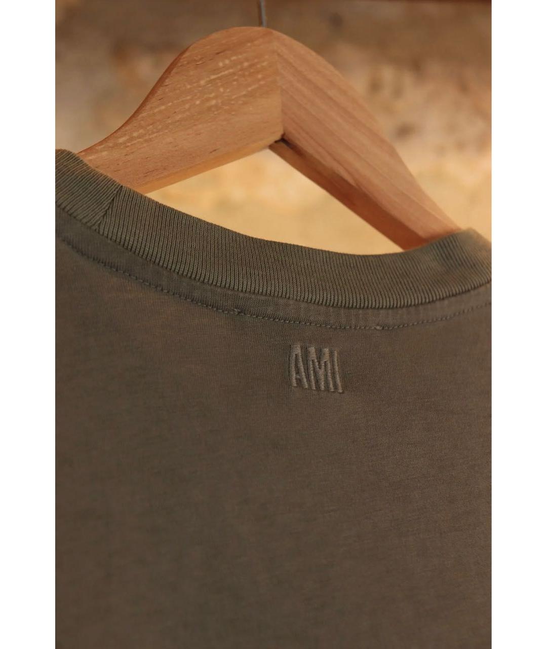Ami Paris Коричневая хлопковая футболка, фото 4
