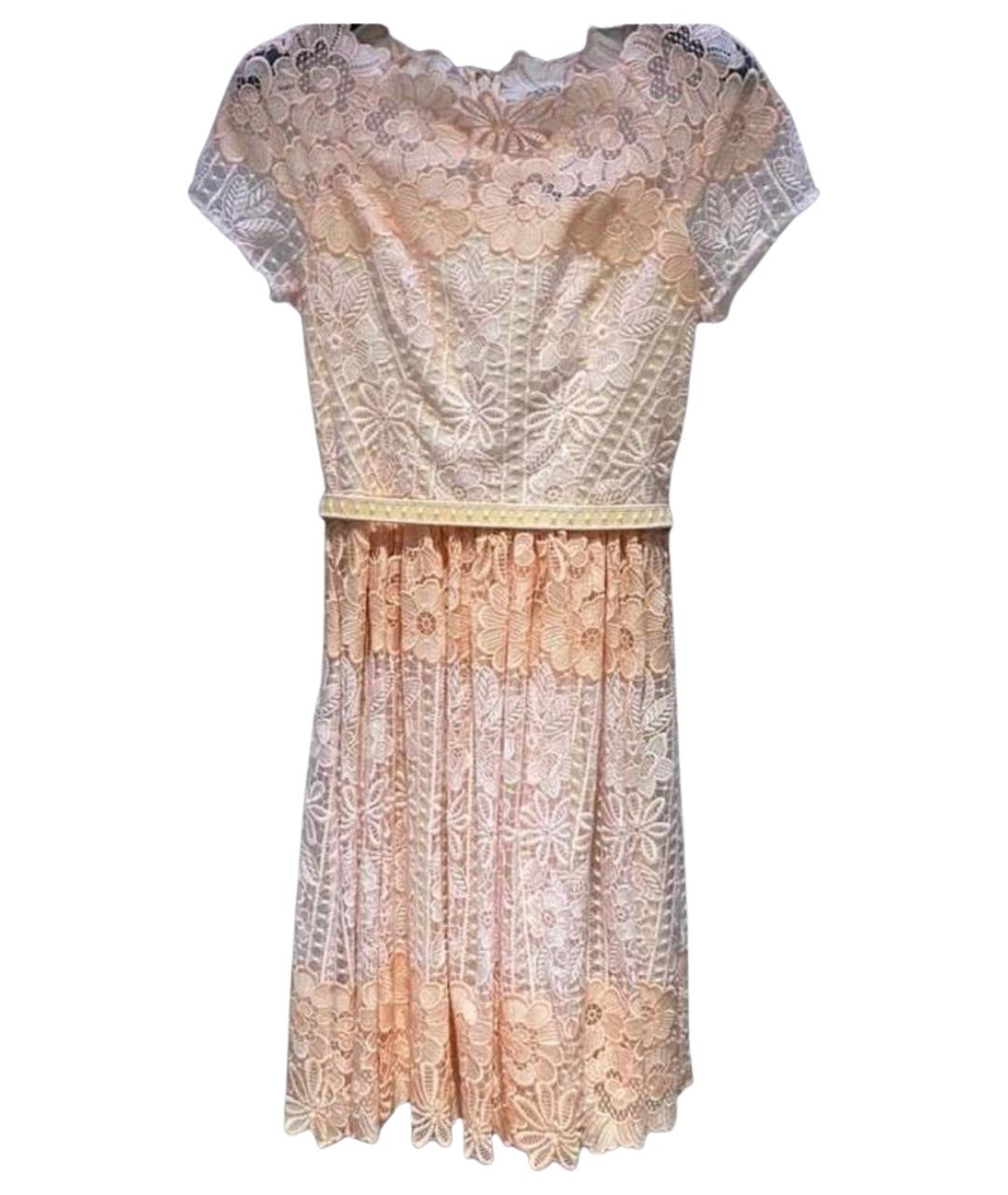 BLUMARINE Коралловое кружевное повседневное платье, фото 1