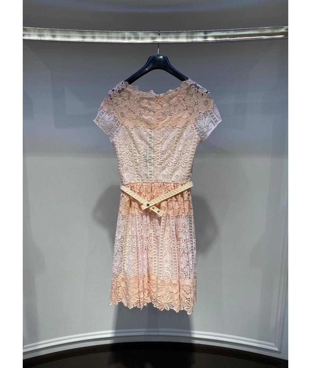 BLUMARINE Коралловое кружевное повседневное платье, фото 2