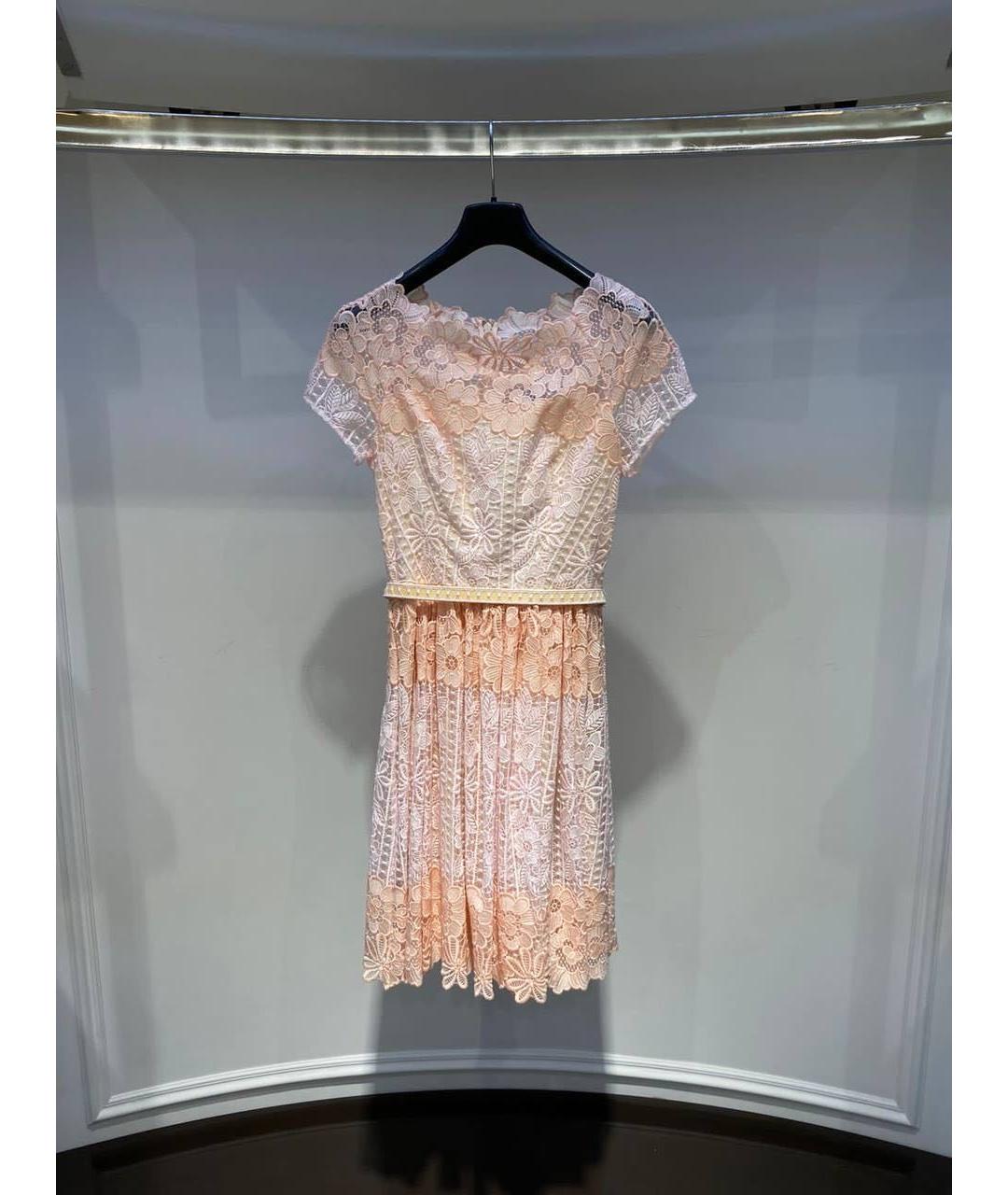 BLUMARINE Коралловое кружевное повседневное платье, фото 3