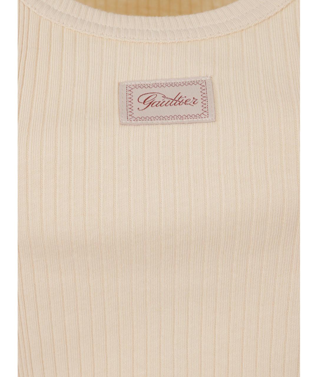 JEAN PAUL GAULTIER Бежевое хлопковое повседневное платье, фото 3