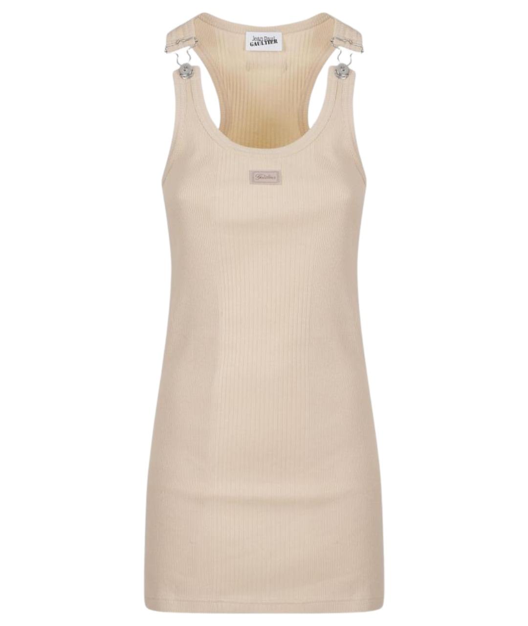 JEAN PAUL GAULTIER Бежевое хлопковое повседневное платье, фото 1