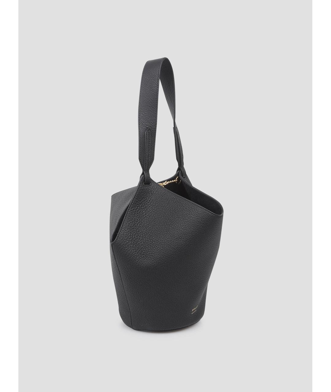 KHAITE Черная кожаная сумка тоут, фото 2