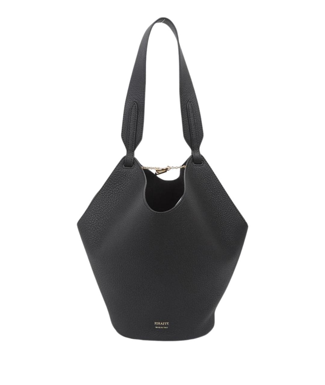 KHAITE Черная кожаная сумка тоут, фото 1