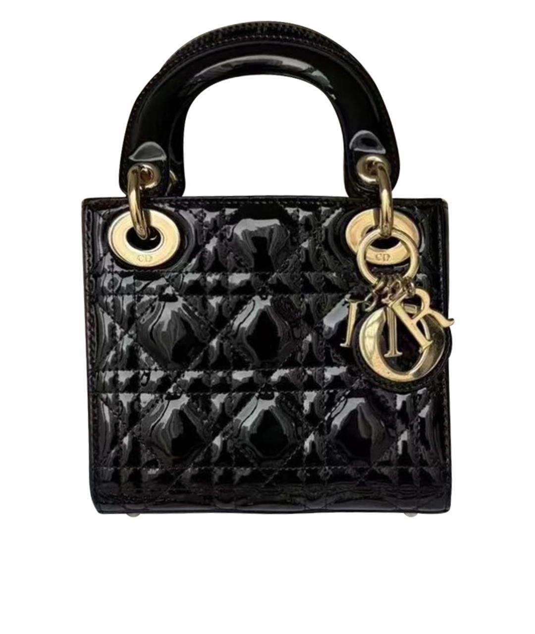 CHRISTIAN DIOR Черная кожаная сумка через плечо, фото 1