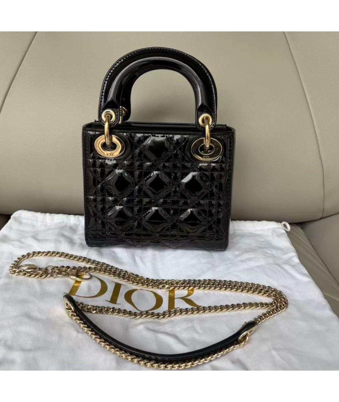 CHRISTIAN DIOR Черная кожаная сумка через плечо, фото 2