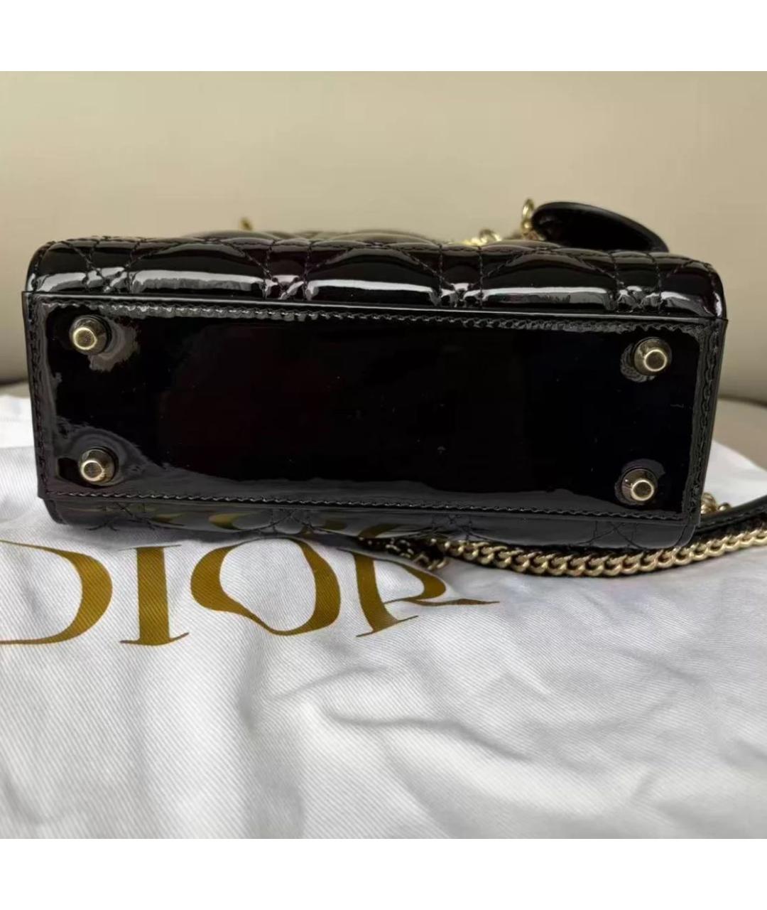 CHRISTIAN DIOR Черная кожаная сумка через плечо, фото 5