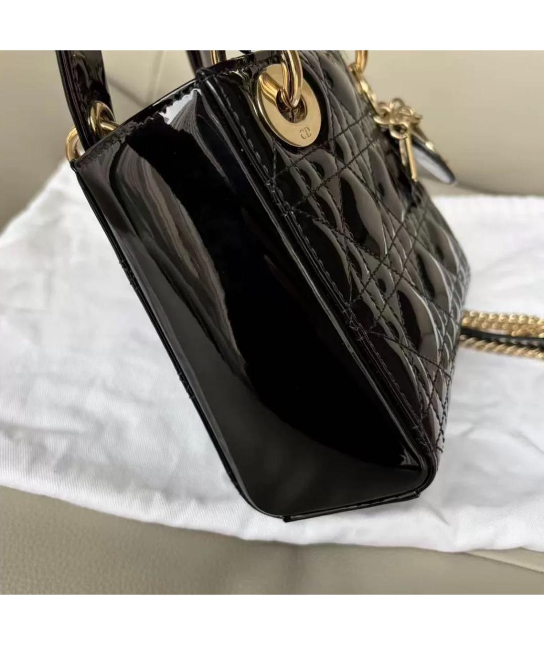 CHRISTIAN DIOR Черная кожаная сумка через плечо, фото 3