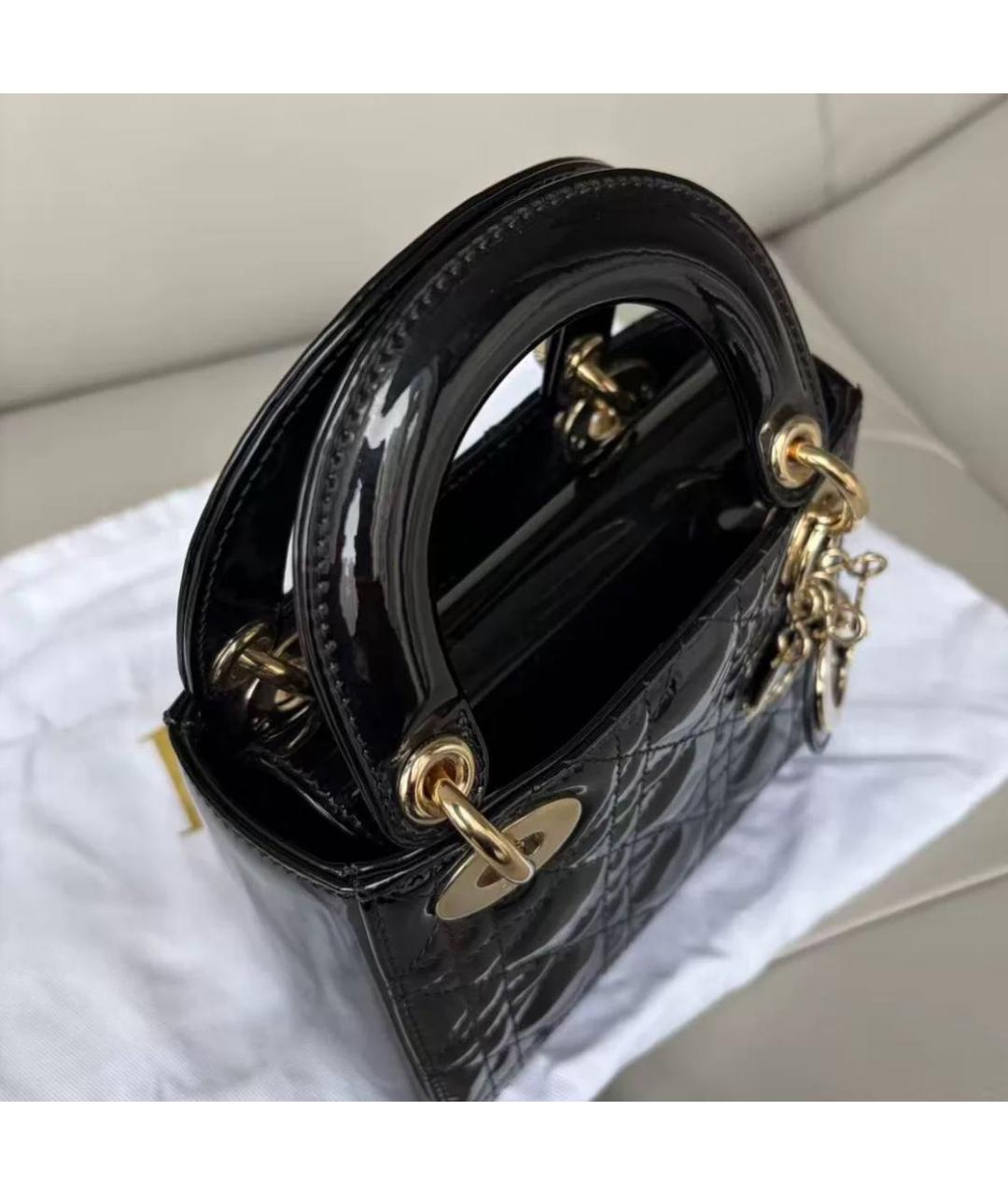 CHRISTIAN DIOR Черная кожаная сумка через плечо, фото 6