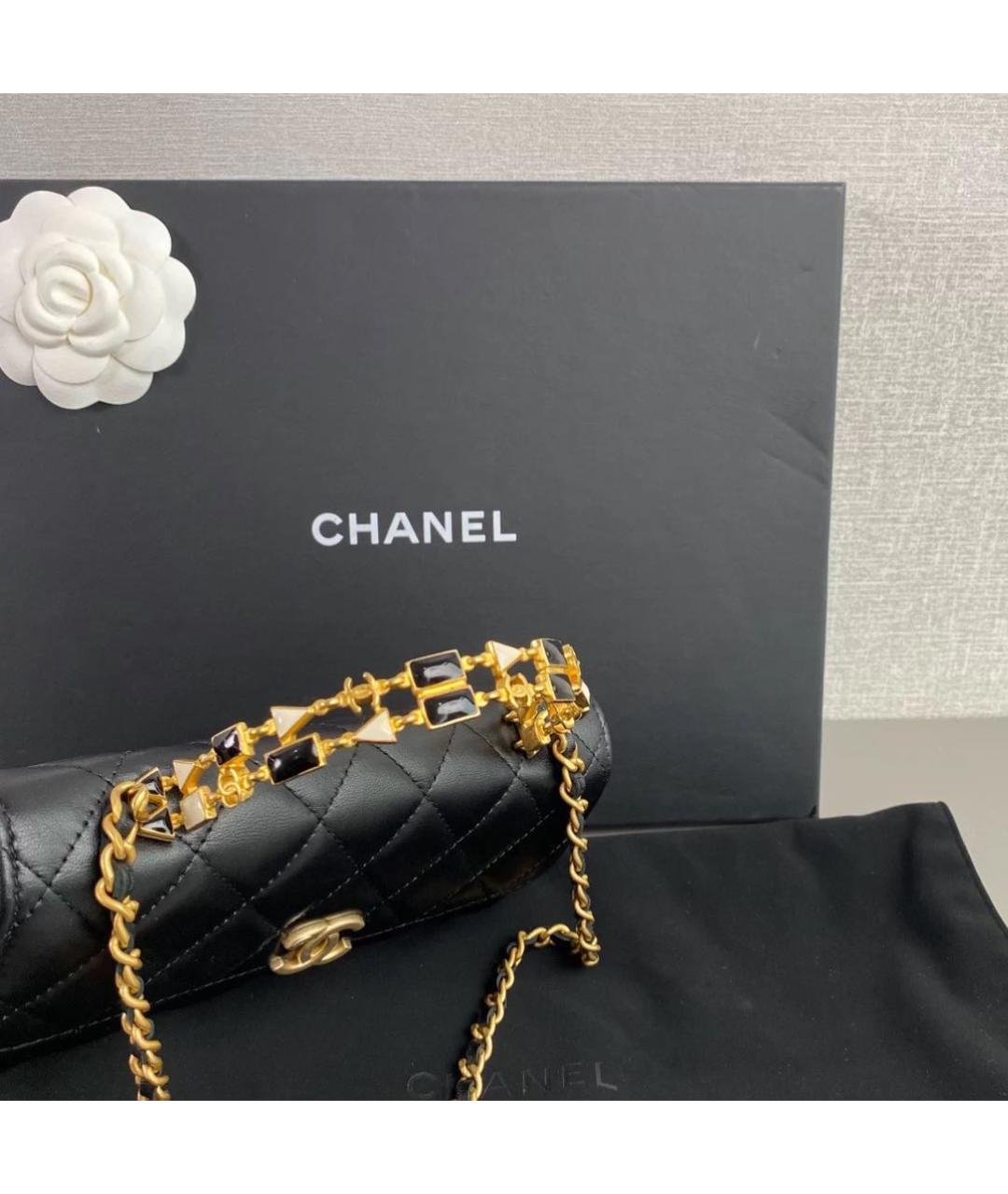 CHANEL Черная кожаная сумка через плечо, фото 6