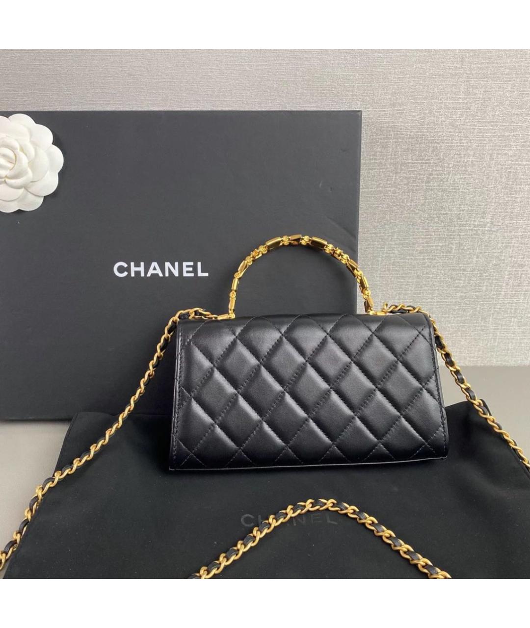 CHANEL Черная кожаная сумка через плечо, фото 4