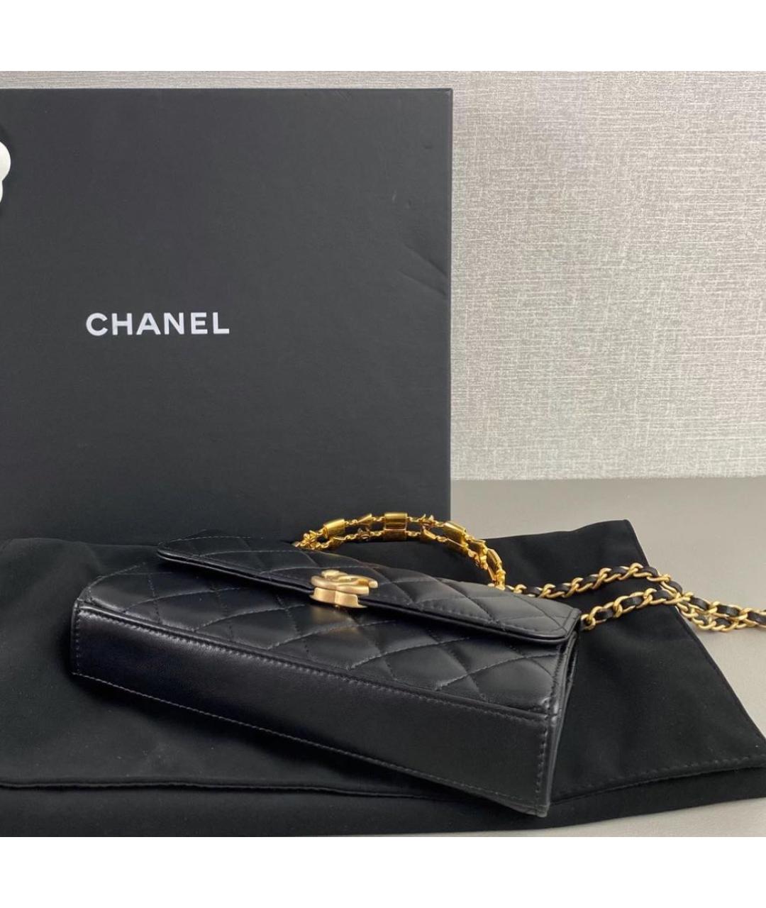 CHANEL Черная кожаная сумка через плечо, фото 5