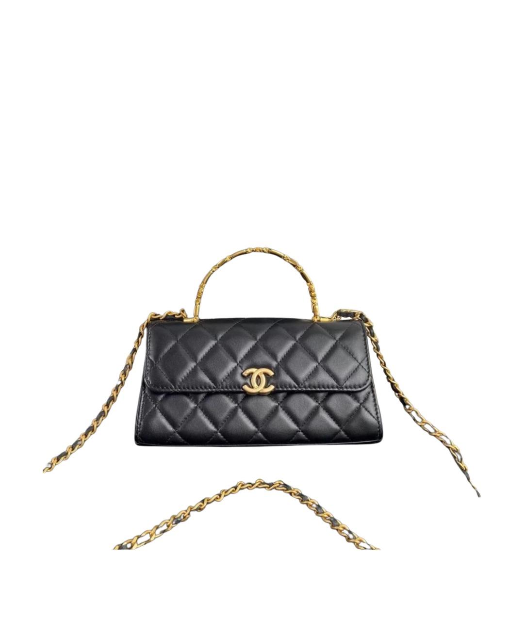 CHANEL Черная кожаная сумка через плечо, фото 1