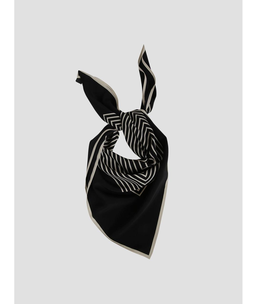 TOTEME Черный шелковый шарф, фото 3
