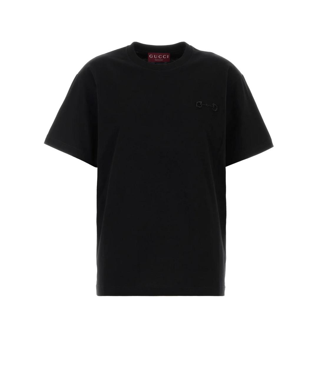 GUCCI Черная хлопковая футболка, фото 1