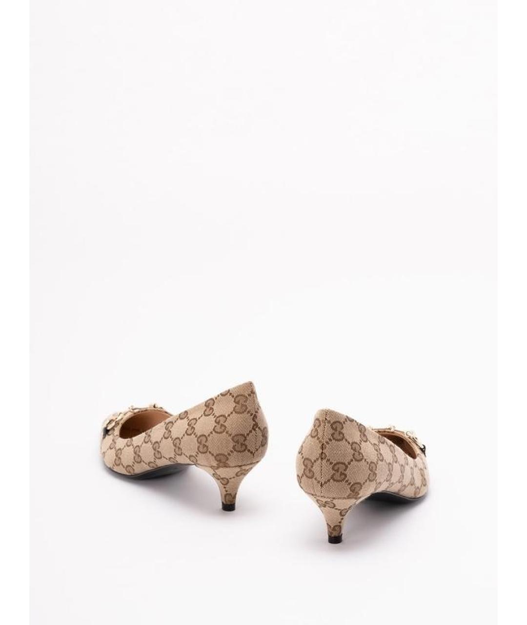 GUCCI Бежевые текстильные туфли, фото 2