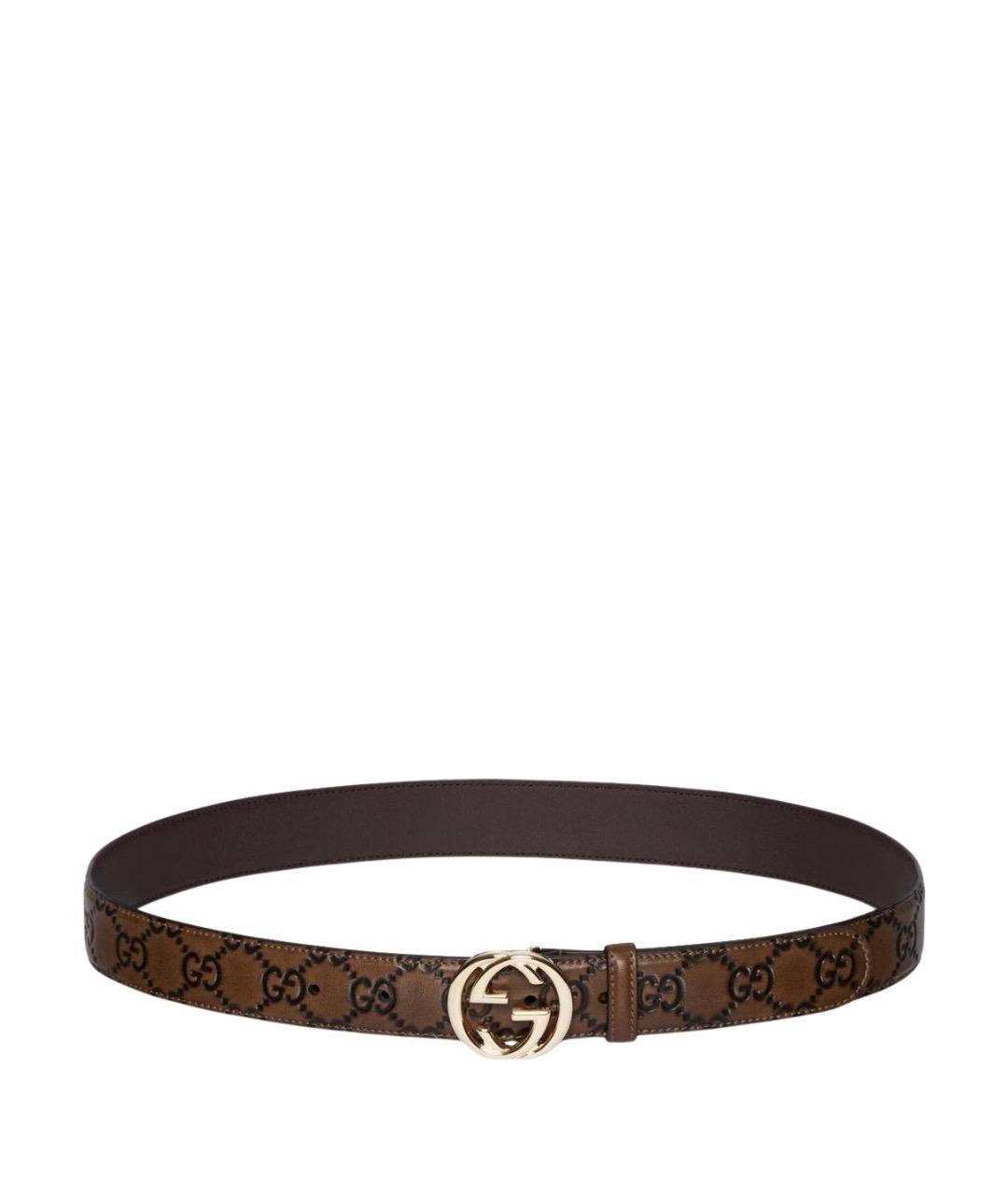 GUCCI Коричневый кожаный ремень, фото 1