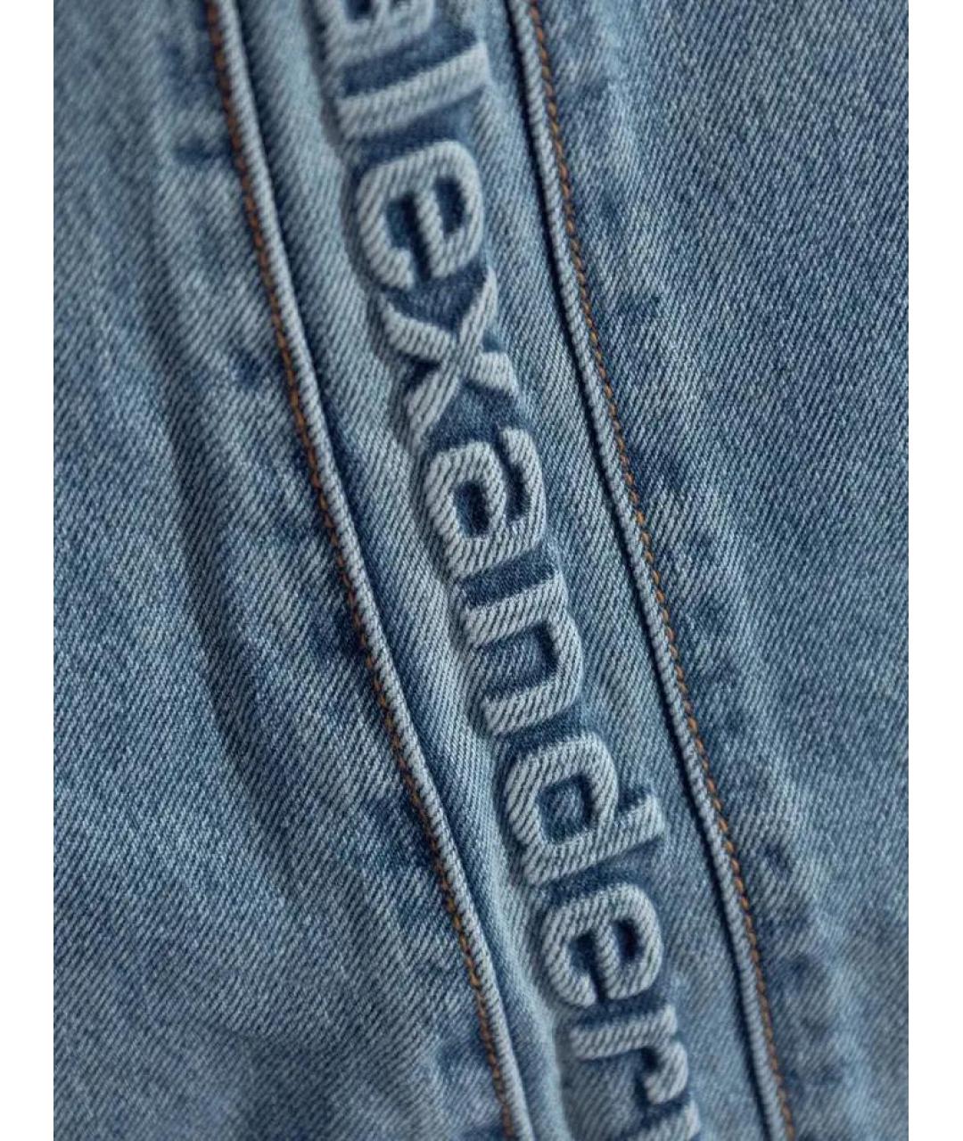 ALEXANDER WANG Синие хлопковые прямые джинсы, фото 3