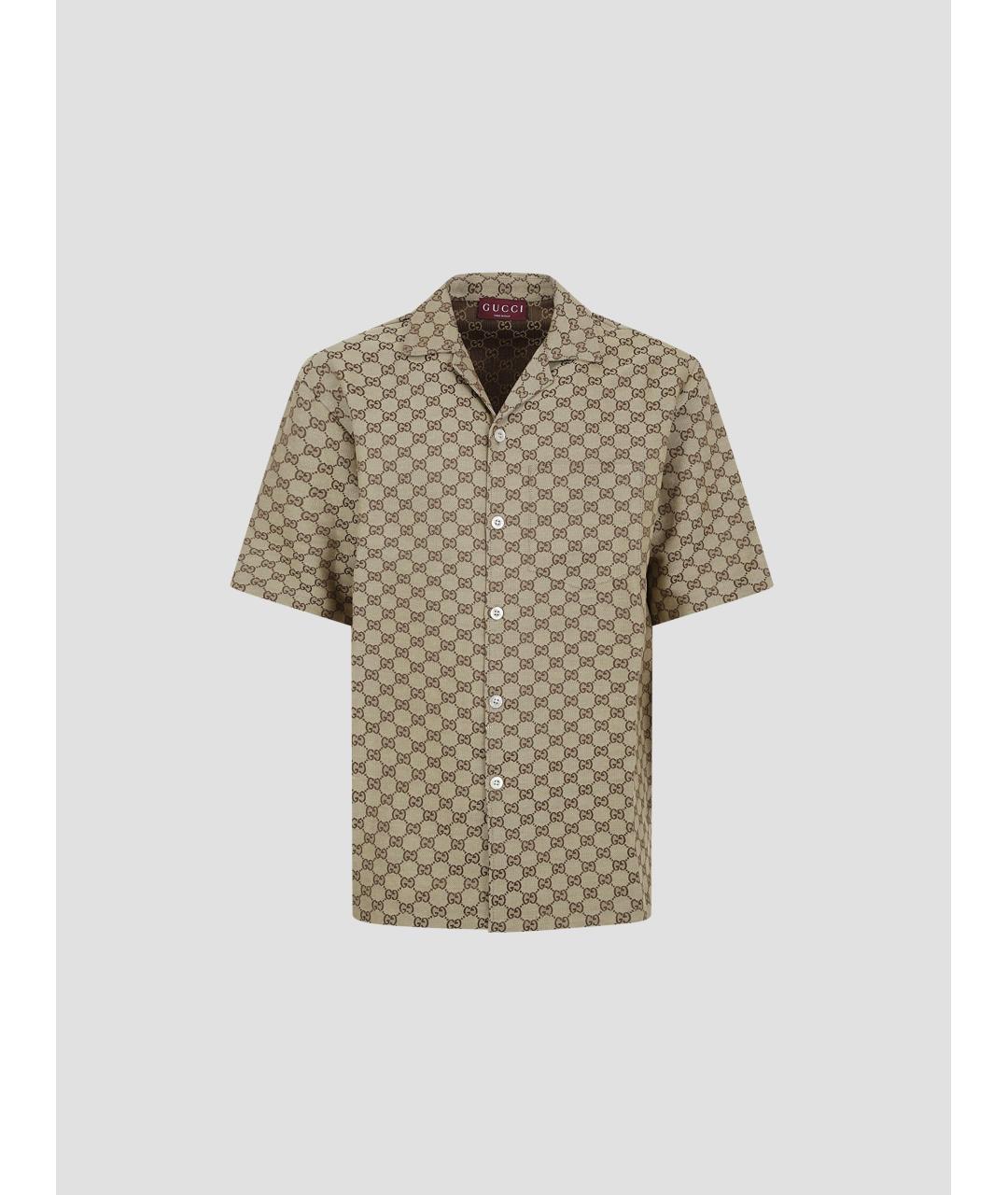 GUCCI Бежевая льняная кэжуал рубашка, фото 4