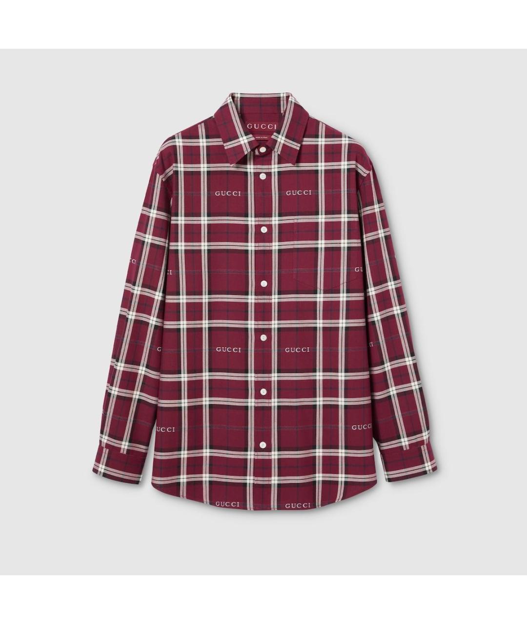 GUCCI Бордовая хлопковая кэжуал рубашка, фото 3